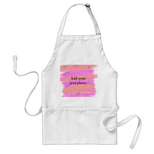 Simple pink red watercolor custom add name text  t adult apron