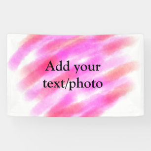 Simple pink red watercolor custom add name text t banner