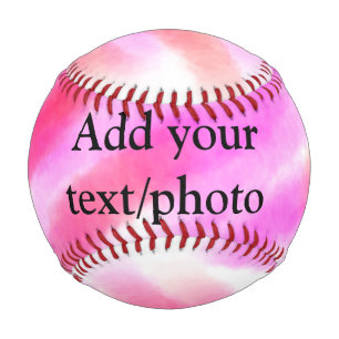 Simple pink red watercolor custom add name text t baseball
