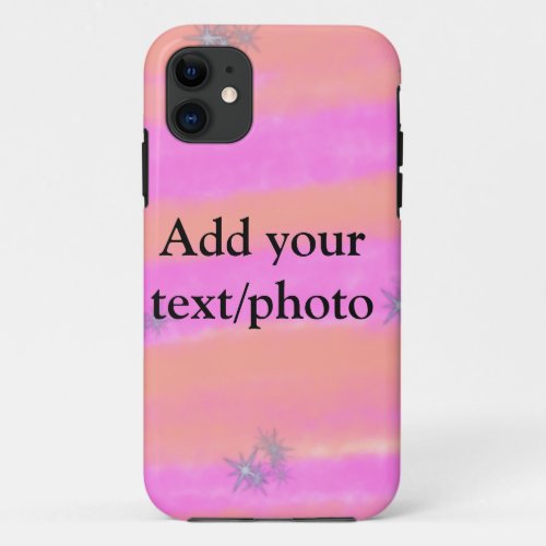 Simple pink red watercolor custom add name text  t iPhone 11 case