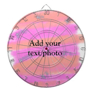 Simple pink red watercolor custom add name text t dart board