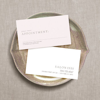 Simple Pink Salon Spa Appointment Reminder by sm_business_cards at Zazzle