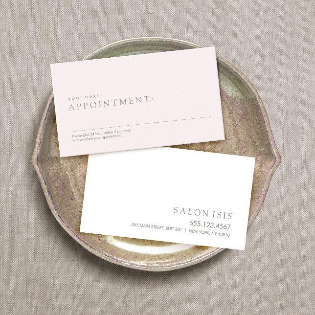 Simple Pink Salon Spa Appointment Reminder Card (Creator Uploaded)