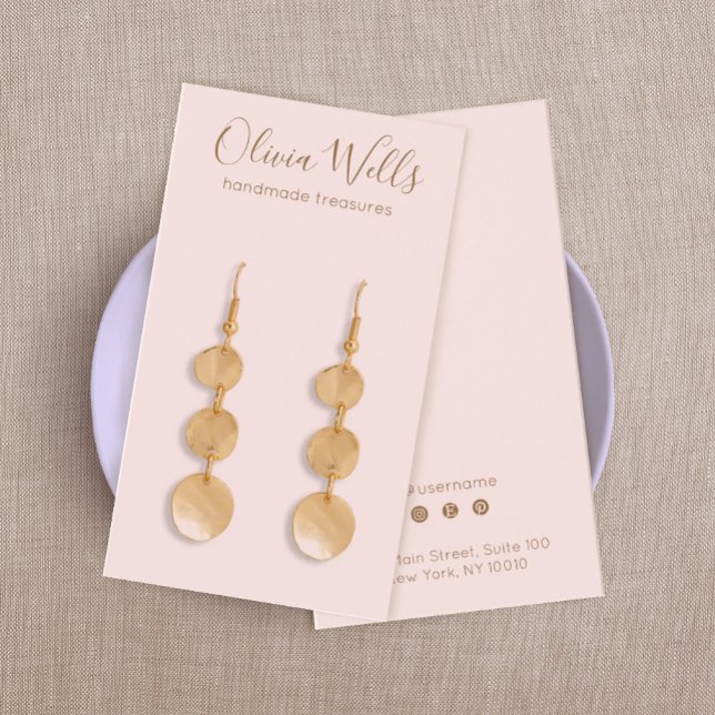 Simple Pink Script Earring Display Card (Creator Uploaded)
