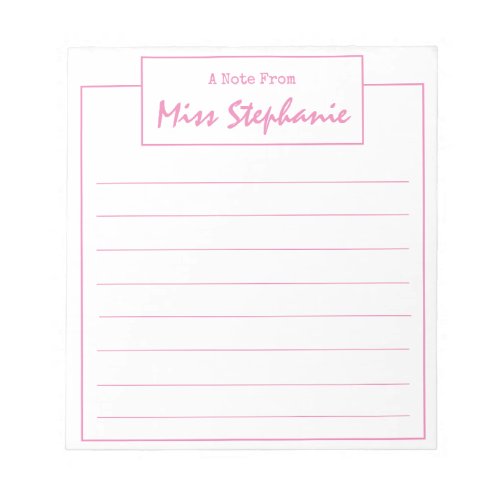 Simple Pink Script From Teacher Notepad