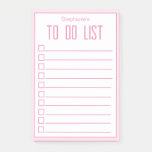 Simple Pink Script Your Name To Do Post-it Notes