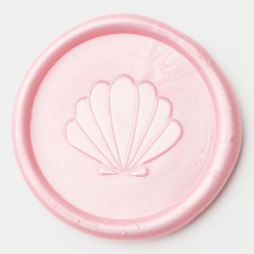 Simple Pink Seashell For Beach Wedding Invitations Wax Seal Sticker