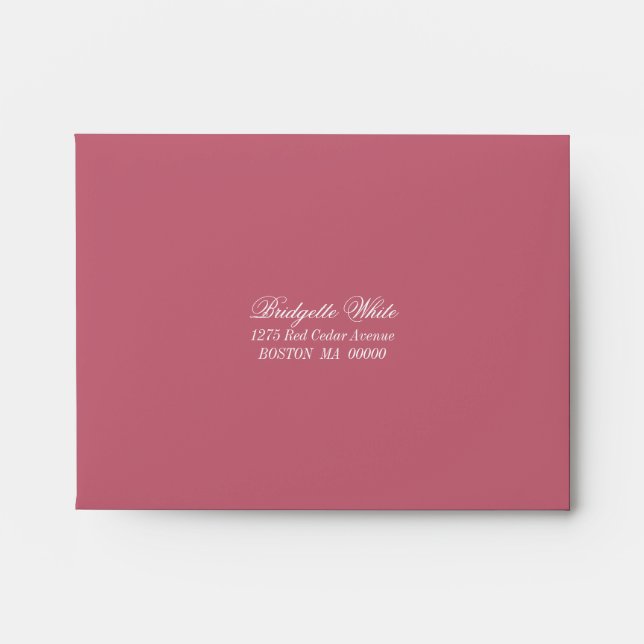 Simple Pink Self Addressed Wedding Envelope (Front)