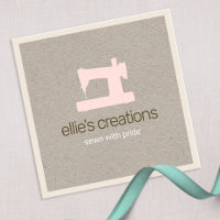 Simple Pink Sewing Machine Seamstress Kraft  Calling Card