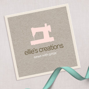 Simple Pink Sewing Machine Seamstress Kraft  Calling Card