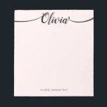 Simple pink  Signature  Script Calligraphy Notepad<br><div class="desc">Easily customize calligraphy text by arranging swashes to connect to first and last letters. If you need any help, feel free to contact me! For additional matching marketing materials, custom design or logo inquiry, please contact me at maurareed.designs@gmail.com and I will reply within 24 hours. For shipping, card paper inquires...</div>