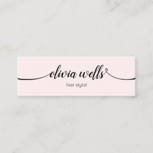 Simple Pink Signature Script  Mini  Mini Business  Card