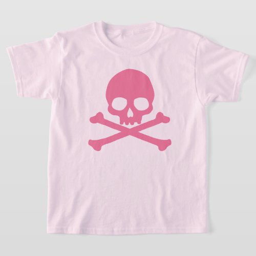 SImple Pink Skull and Crossbones T_Shirt