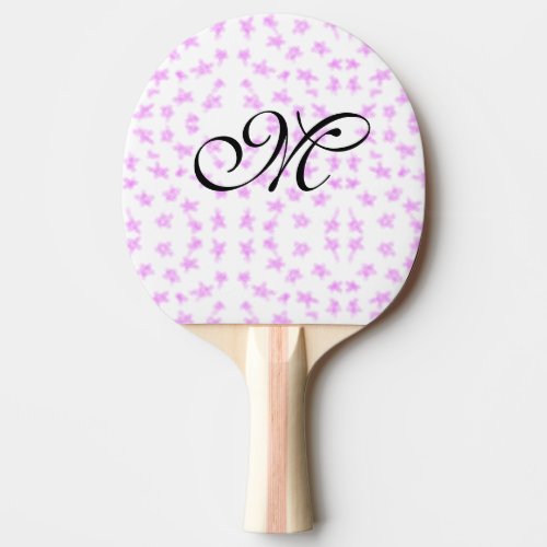 simple pink stars watercolor add name monogram min ping pong paddle