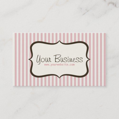 Simple Pink Stripe Business Card