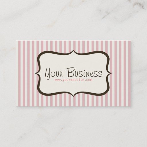 Customizable Simple Pink Stripe Business Card