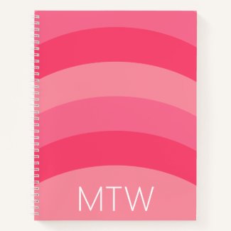 Simple Pink Stripes White Monogram