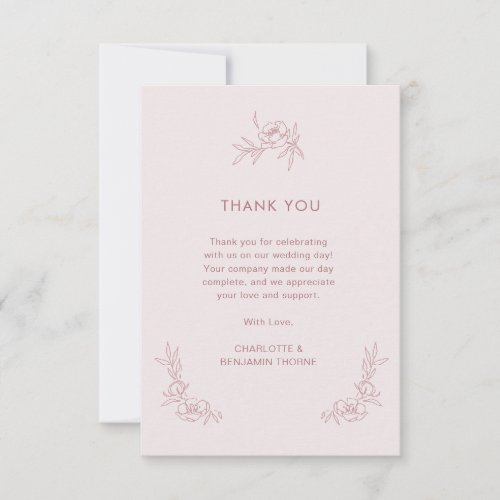 Simple Pink Thank You Card