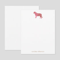 Simple Pink Tiger Art Personalized Stationery Note Card