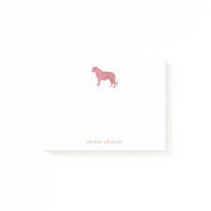 Simple Pink Tiger Art Personalized Stationery  Post-it Notes
