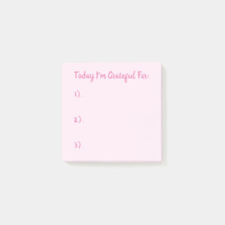 Simple Pink Today I'm Grateful For Gratitude Post-it Notes