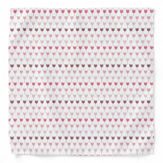Simple Pink Tulip Pattern Bandana (Front)