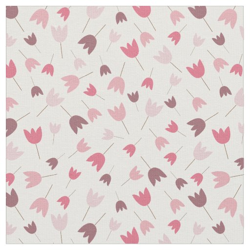Simple Pink Tulip Pattern multidirectional Fabric