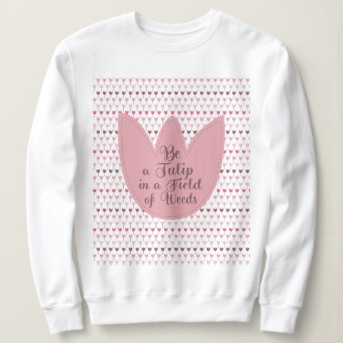 Simple Pink Tulip Pattern Sweatshirt