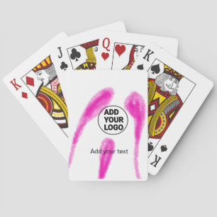 Simple pink watercolor abstract add your logo text poker cards