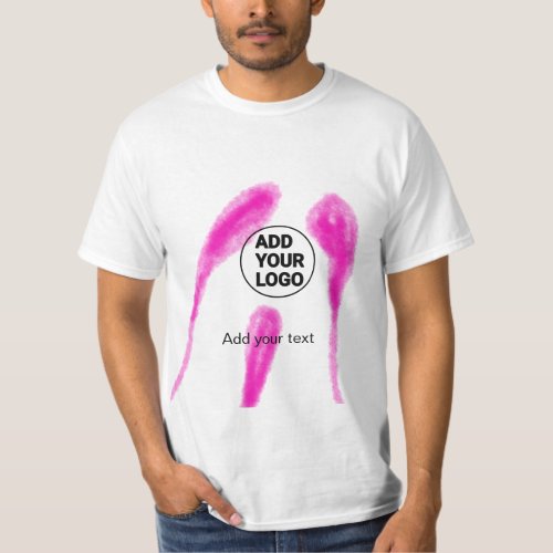 Simple pink watercolor abstract add your logo text T_Shirt