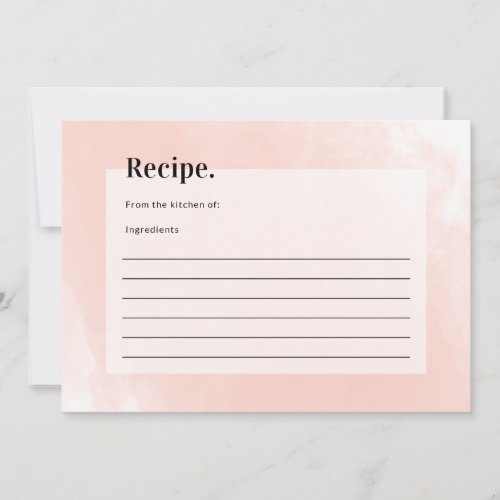 Simple Pink Watercolor Bridal Shower Recipe