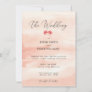 Simple pink watercorol wedding invitation