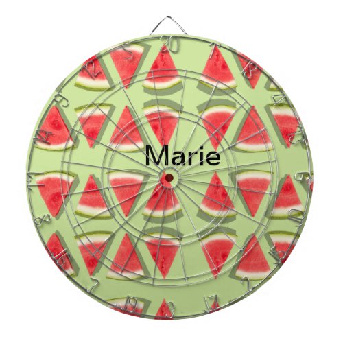 Simple pink watermelon add name minimal custom  th dart board