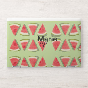 Simple pink watermelon add name minimal custom th HP laptop skin