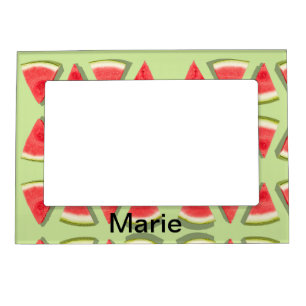 Simple pink watermelon add name minimal custom th magnetic frame