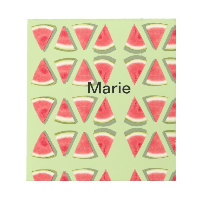 Simple pink watermelon add name minimal custom  th notepad (Front)