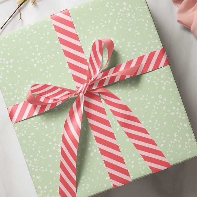 Simple Pink Whimsical Cute Classic Striped Pattern Satin Ribbon (Pink striped simple minimalist ribbon)