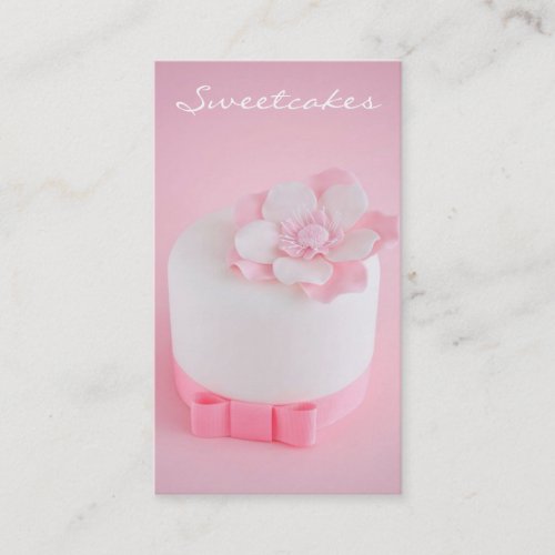 Simple Pink &amp; White Bakery Business Card