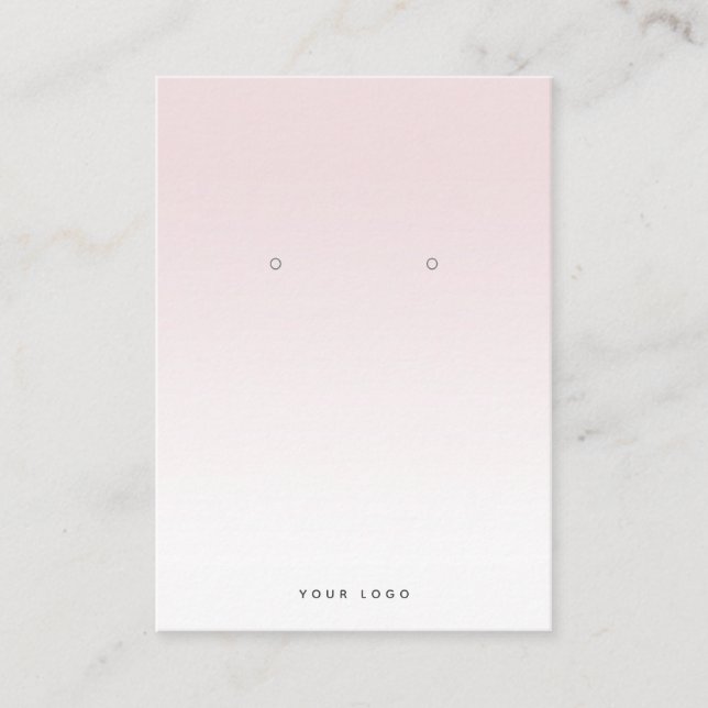Simple Pink White Gradient Earring Display Card (Front)