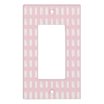 Simple Pink & White Hand Drawn Baby Nursery Light Switch Cover