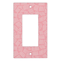Simple Pink & White Pattern Baby Nursery Light Switch Cover