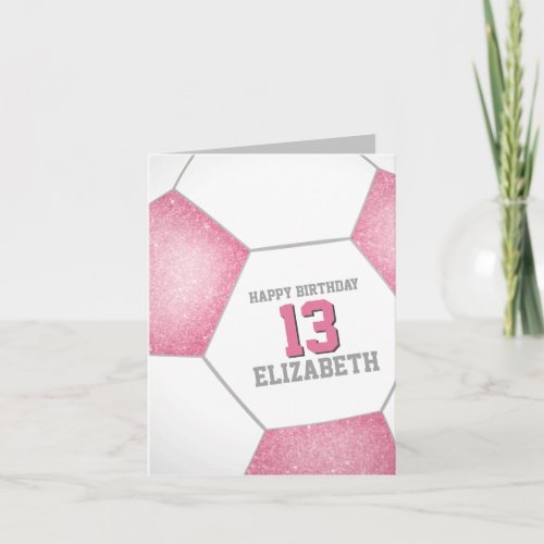 simple pink white soccer ball happy birthday