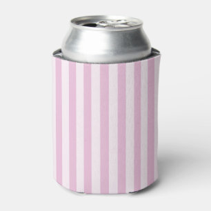 Simple Pink White Striped Vertical Lines Fun GirlY Can Cooler