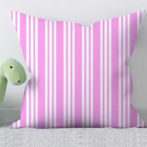 Simple Pink White Stripes Baby Throw Pillow