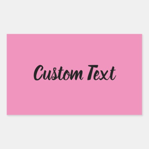 Simple Pink with Black Script Text Template Rectangular Sticker