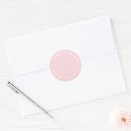 Simple Pink with White Border Classic Round Sticker