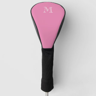 Simple Pink Women Initial Monogram Custom Color Golf Head Cover