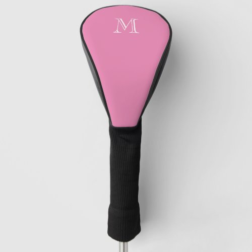 Simple Pink Women Initial Monogram Custom Color Golf Head Cover
