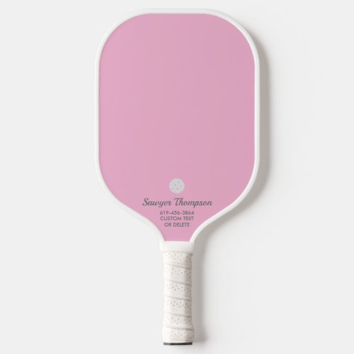 Simple Pink Your Custom Text Personalized Pickleball Paddle