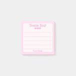 Simple Pink Your Name And Hearts Thank You  Post-it Notes